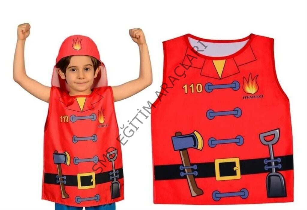 İTFAİYECİ KOSTÜMÜ BASKILI