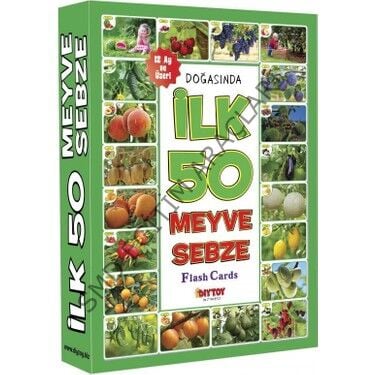 İlk 50 Meyve Sebze Hafıza Kartları – Eğitici Zeka Kartları, Okul Öncesi Hafıza Geliştirme, 2 Yaş