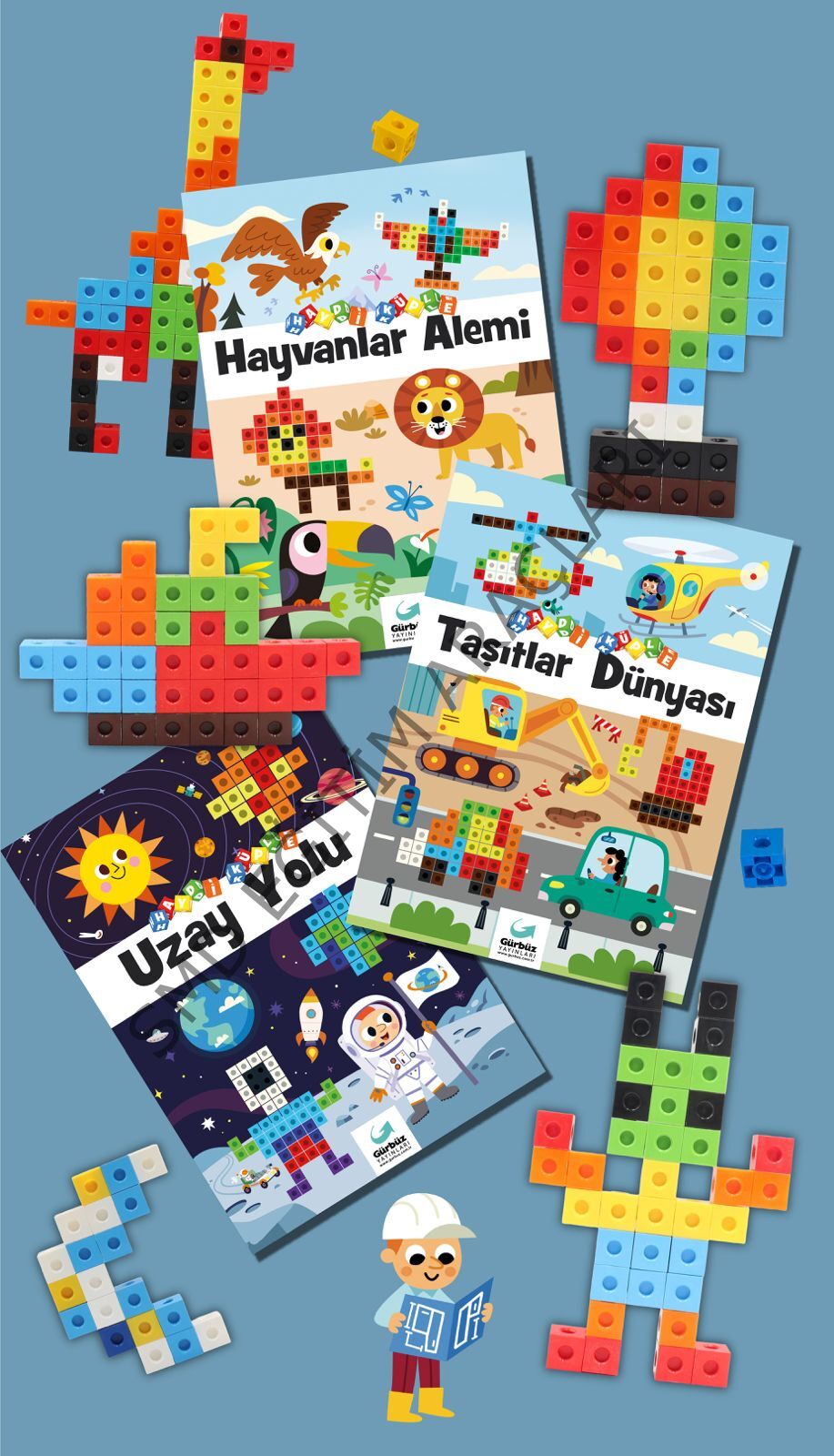 Birim Küplü Kitaplar 3 Set Birarada Anaokulu Seti Hayvanlar Alemi - Taşıtlar Dünyası-Uzay Yolu