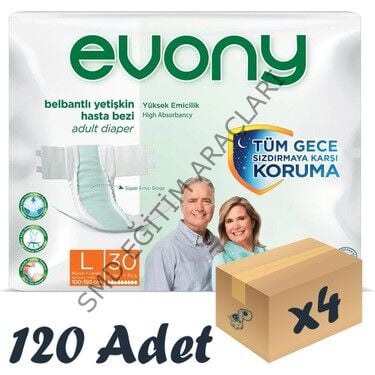 Evony Hasta Bezi Yetişkin Bel Bantlı L-büyük Boy 120 Adet (4pk*30)